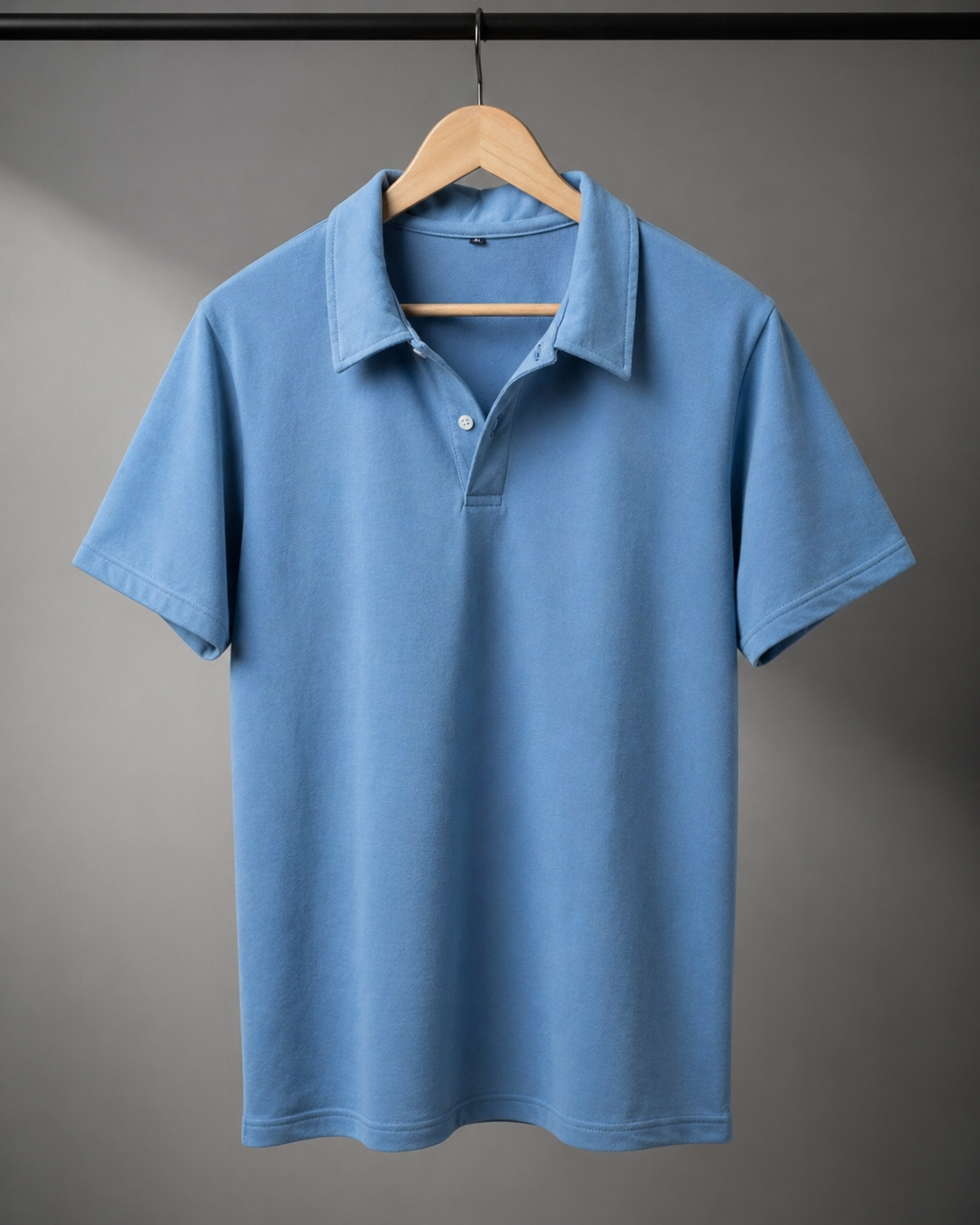Heavy-Gauge Premium Cotton Polo Tee (Silk Blue) #218