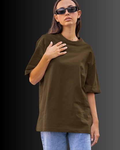 Organic Cotton Oversized T-shirt (Dark Brown) #165