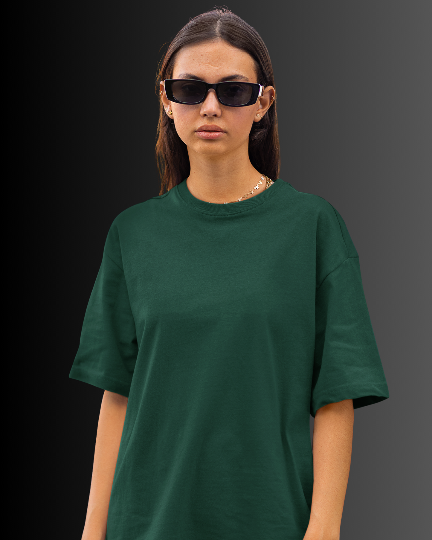 Organic Cotton Oversized T-shirt (Dark Green) #166