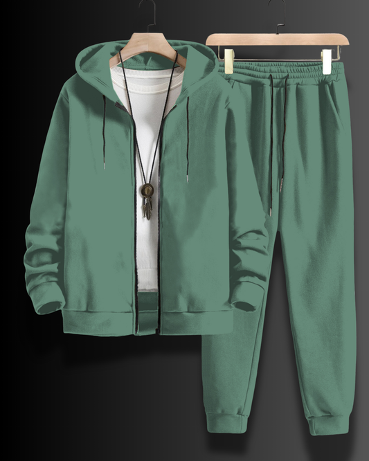*MINT GREEN* Zipper Hoodie & Joggers Set #182