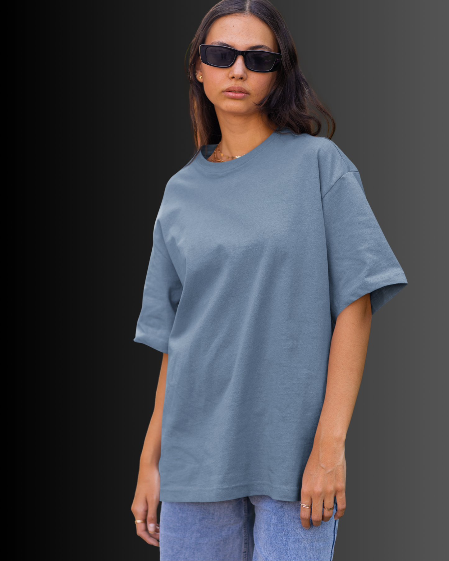 Organic Cotton Oversized T-shirt (Pastel Blue) #170