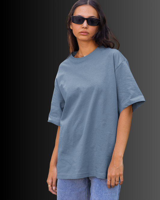 Organic Cotton Oversized T-shirt (Pastel Blue) #170