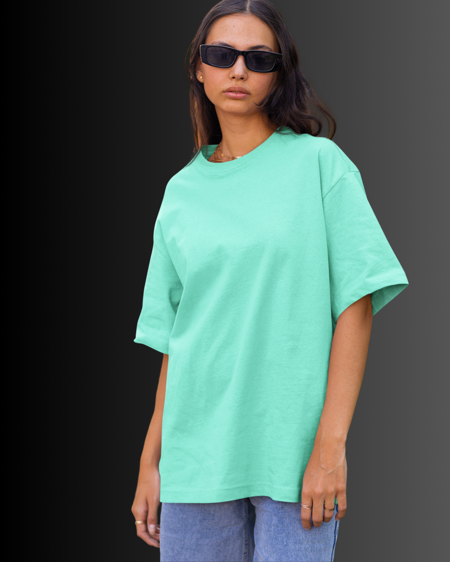 Organic Cotton Oversized T-shirt (Pale Turquoise) #169
