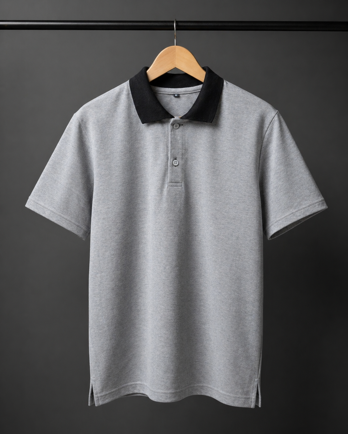 Premium Cotton Polo Tee (Melange Grey) #219