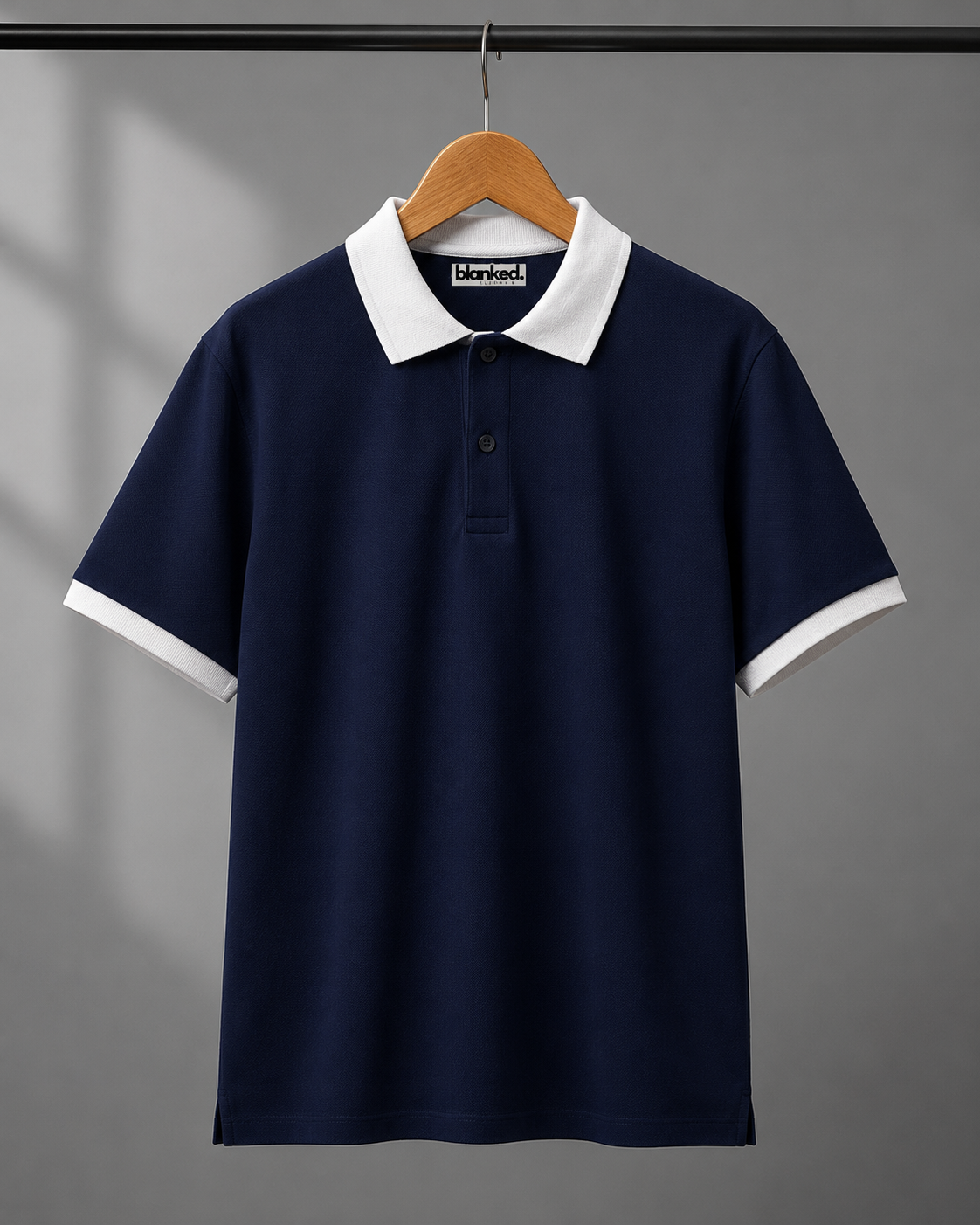 Premium Cotton Polo Tee (Navy Blue) #111