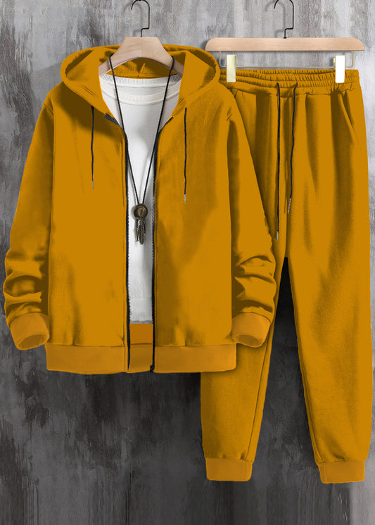 *ELECTRIC YELLOW* Zipper Hoodie & Joggers Set #185