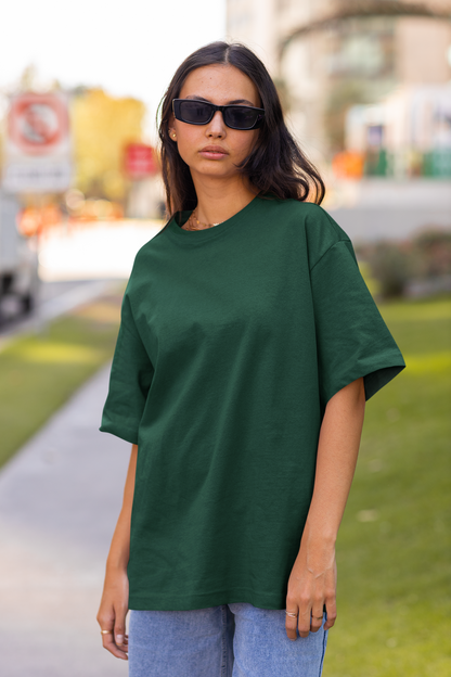 Organic Cotton Oversized T-shirt (Dark Green) #166