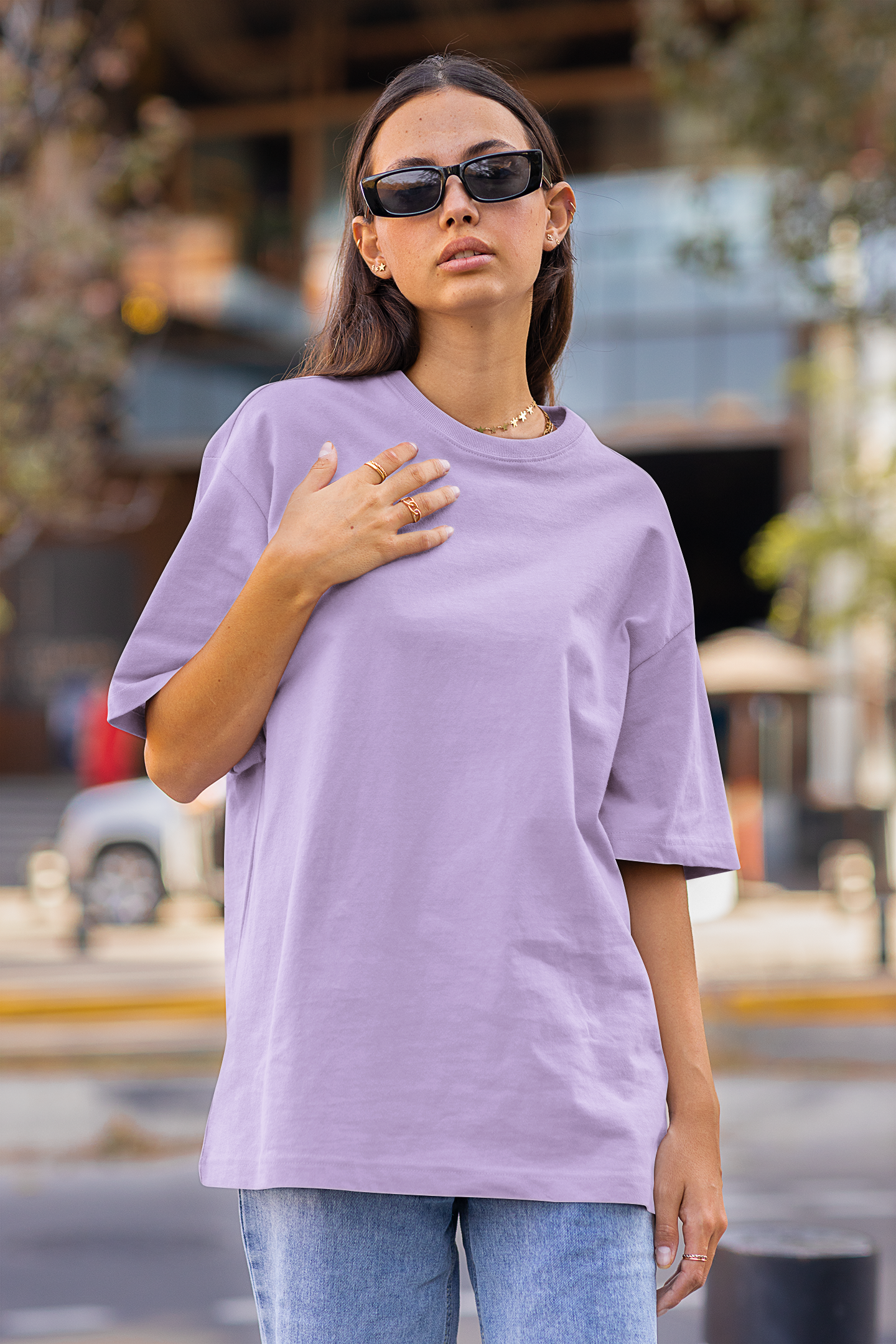 Organic Cotton Oversized T-shirt (Lavender) #167