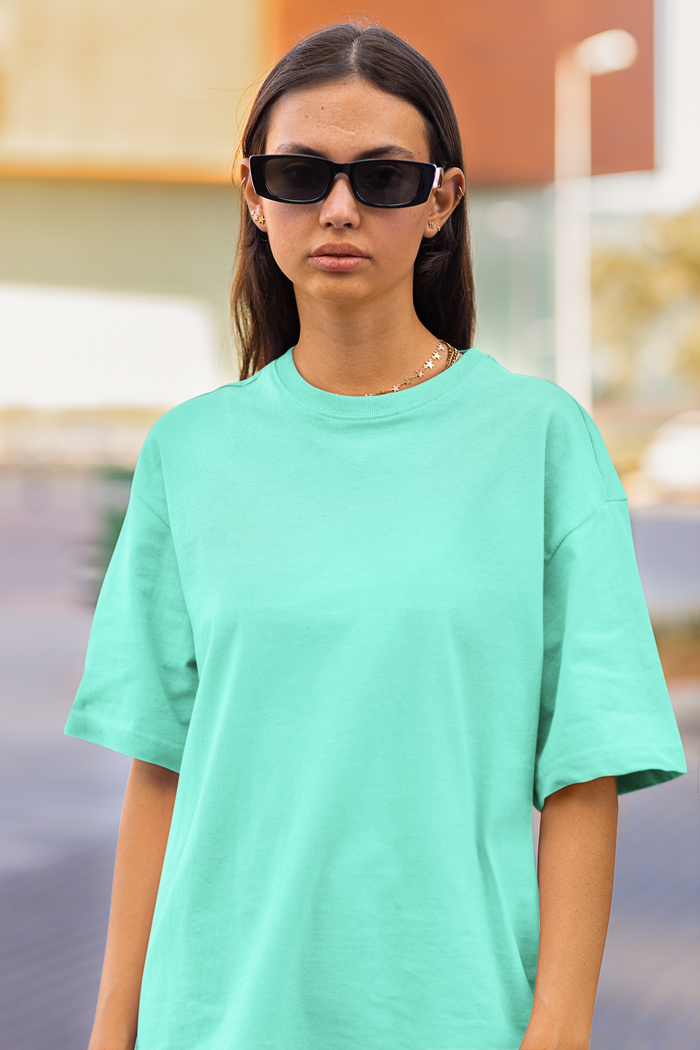 Organic Cotton Oversized T-shirt (Pale Turquoise) #169