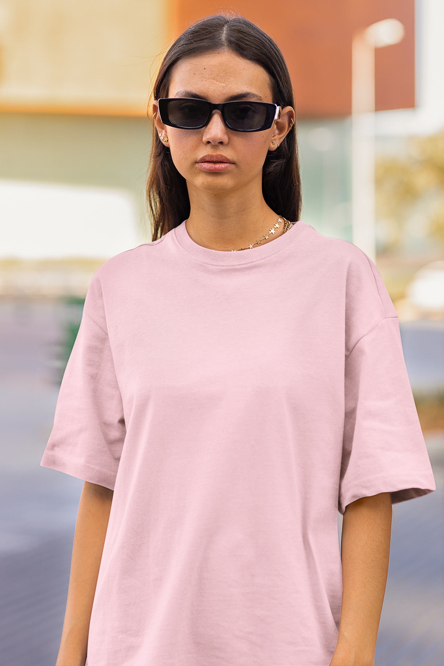 Organic Cotton Oversized T-shirt (Pastel Pink) #171