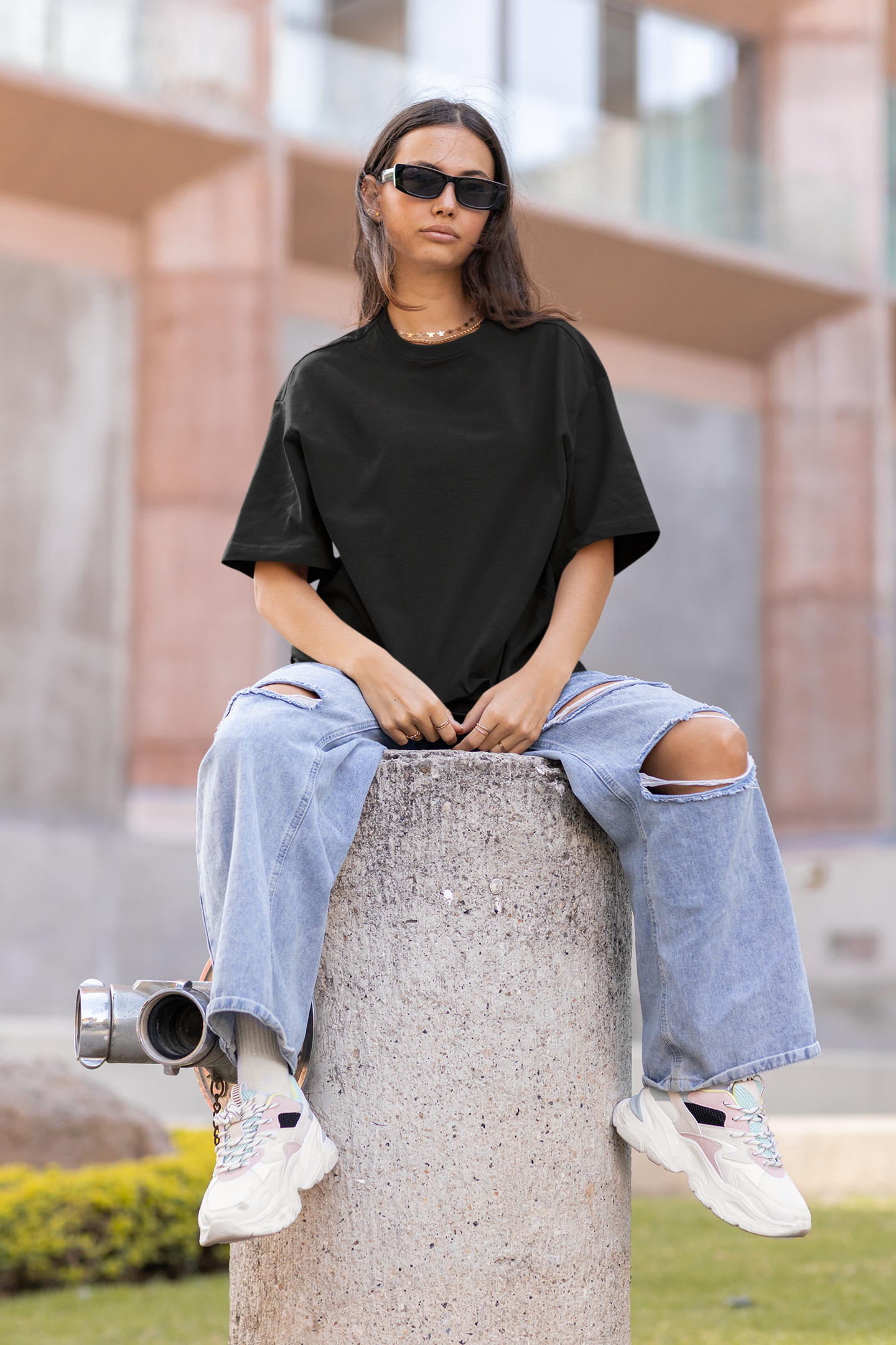 Organic Cotton Oversized T-shirt (Black) #164